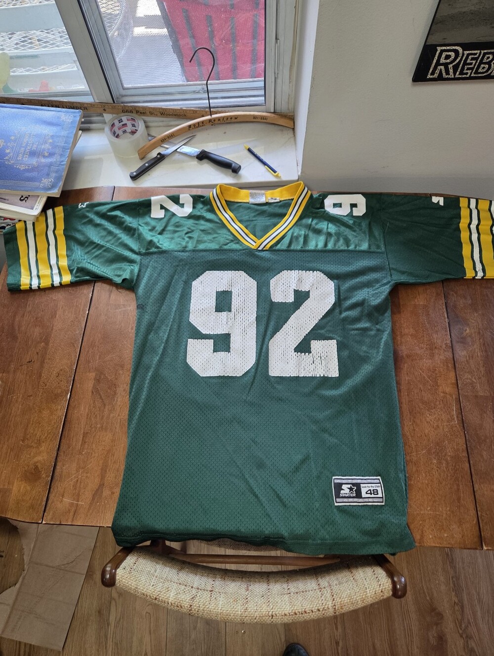 90s Starter Green Bay Packers Reggie White 92 Jersey Size 48 L/XL Mesh